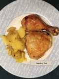 Pollo al horno con patatas machacadas