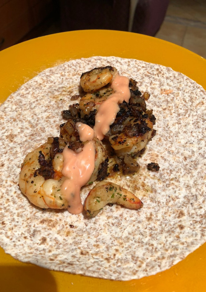 Una foto de Fajitas de gambas