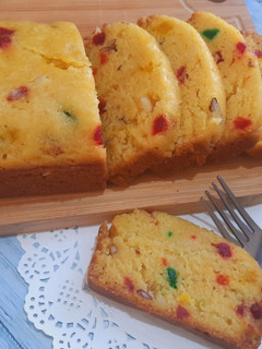 A picture of Eggless Fruit Cake Without Oven.