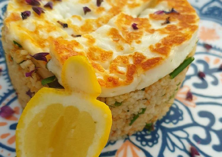 Simple Way to Make Homemade Squeaky cheese and herbed couscous