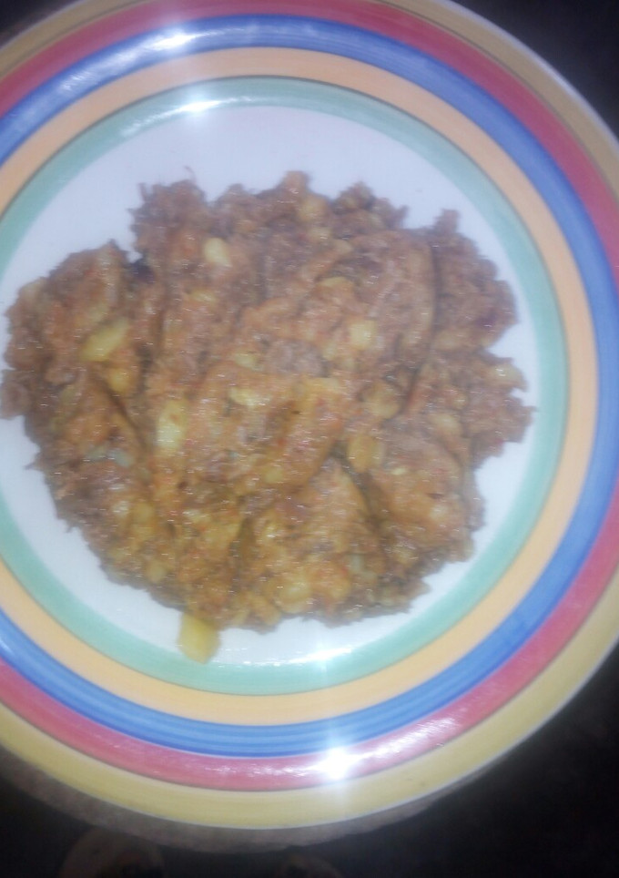 A picture of Minced beef with potatoes.