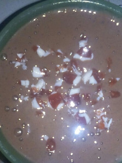 A picture of Chocolate and banana milkshake.