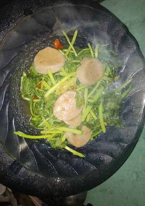 Foto resep bayam tumis kecap baso