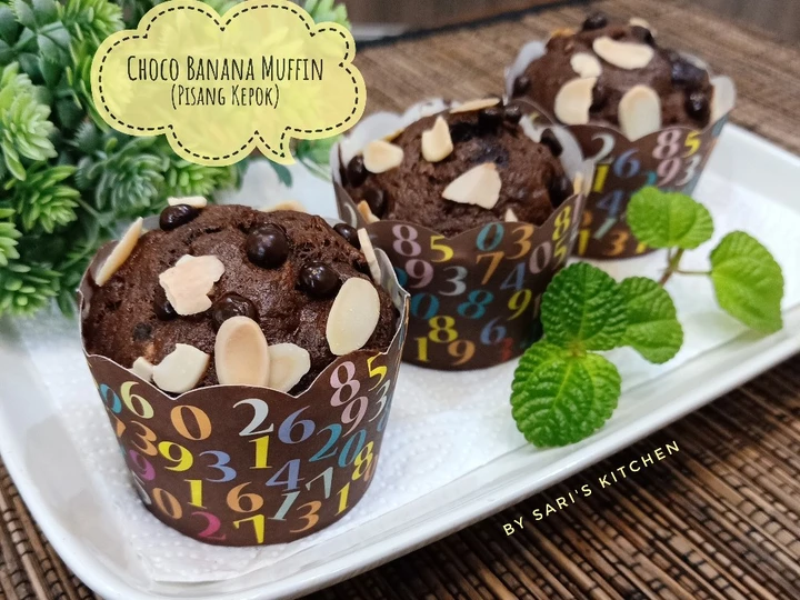 Cara Mudah Membikin Resep  Choco Banana Muffin (Pisang Kepok) yang Enak, Bisa Manjain Lidah