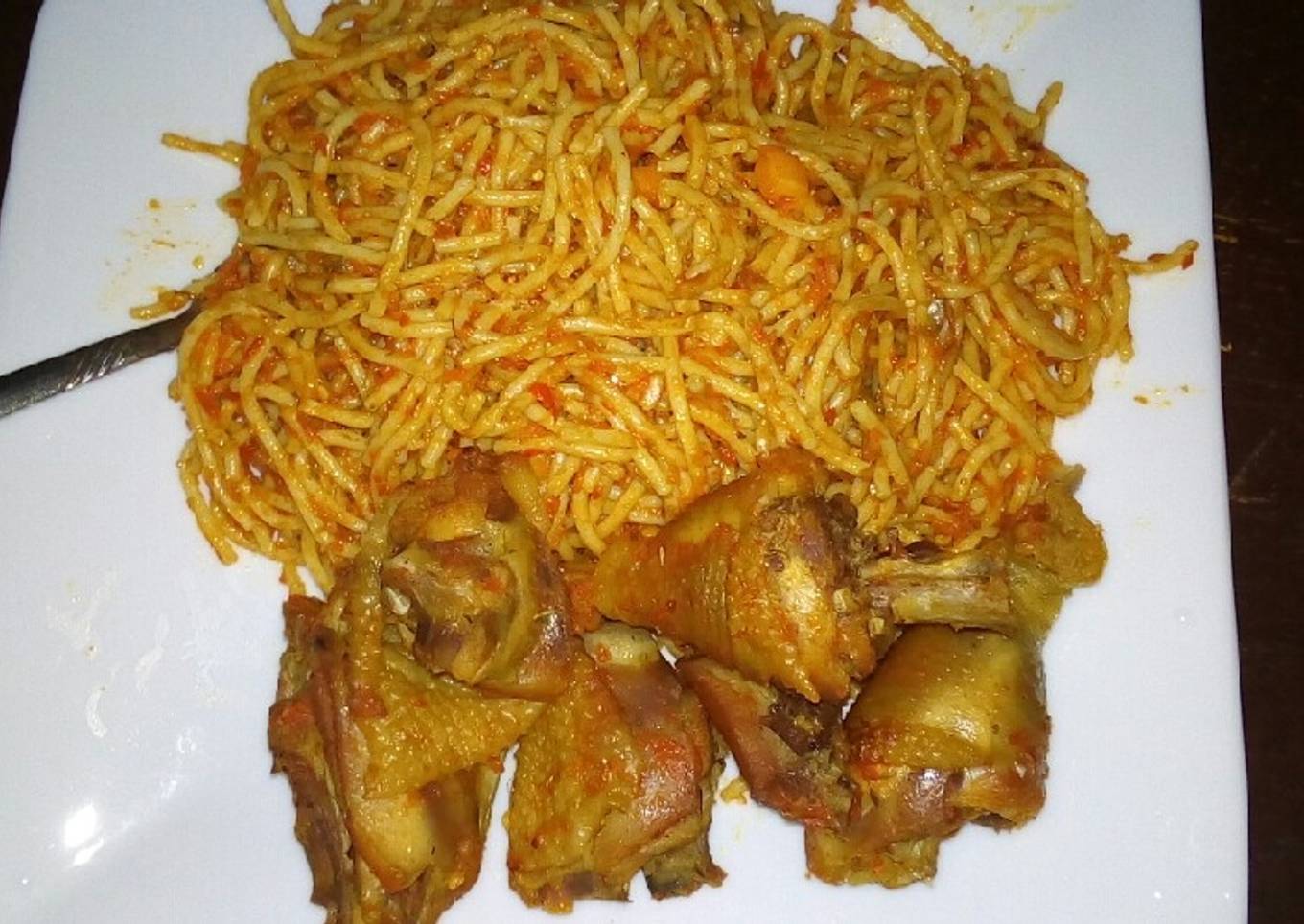 Jollof spaghetti