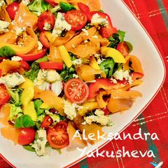 Salad with smoked salmon A picture of Salad with smoked salmon.