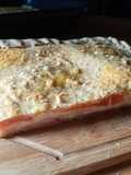 Tarta napolitana de jamón, queso y tomate con masa integral