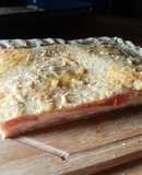 Tarta napolitana de jamón, queso y tomate con masa integral