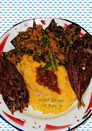Foto resep 269. Nasi beras Jagung Urap Sayur