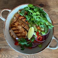 A picture of Chilli pork ramen.