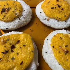 A picture of Deconstructed Soufflé Eggs.