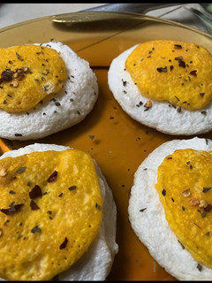 A picture of Deconstructed Soufflé Eggs.