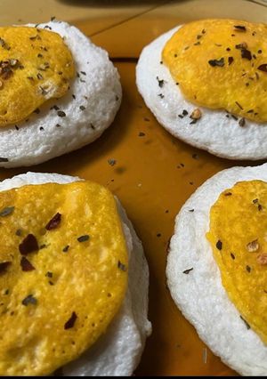 A picture of Deconstructed Soufflé Eggs.