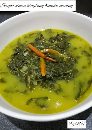 Foto resep Sayur daun singkong bumbu kuning