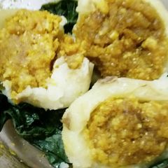 Stuffed chana Dal potatoes A picture of Stuffed chana Dal potatoes.