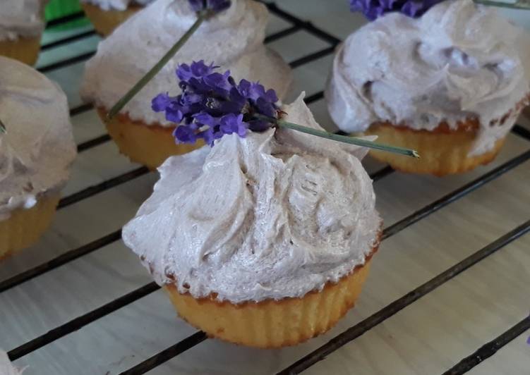 Steps to Make Any-night-of-the-week Lavender cupcakes