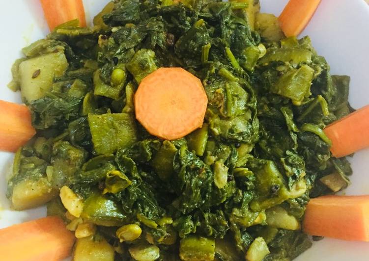 Easiest Way to Prepare Ultimate Palak Sem Aaloo mix veg