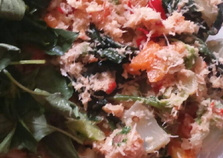 Bumbu Krawu sayur + kemangi yang suka pedes | Langkah Membuat Krawu sayur + kemangi yang suka pedes Yang Menggugah Selera