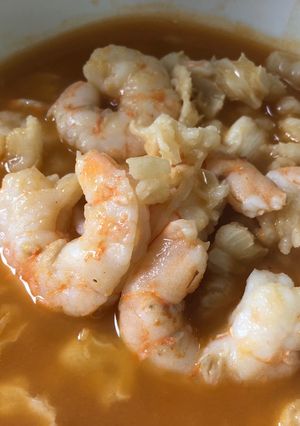 Una foto de Pozole de Camarón a la Sonorense