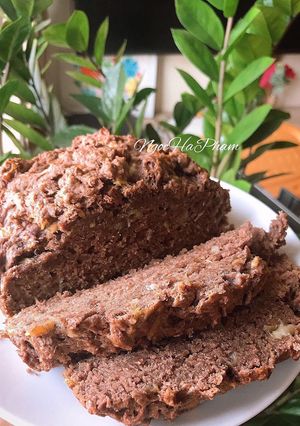 Hình của món Bánh mì chuối cacao vegan.
