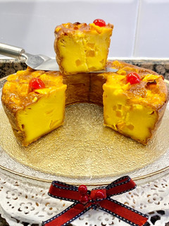 Una foto de Pastel pudín con mango “sin glúten”