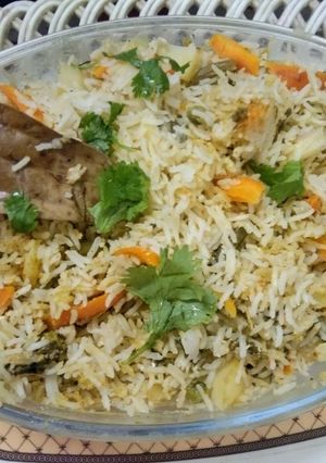 A picture of Simple And Delicious Veg Hyderabadi Biryani In Microwave.
