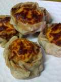 Canastitas de atún y cebolla con masa de harina integral