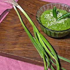 A picture of # win week 8 Achari coriander chutney.