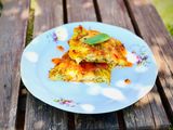 Clătită (împaturată) din dovlecel cu pui și mozzarella (fără gluten)