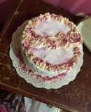 Torta de vainilla con merengue suizo