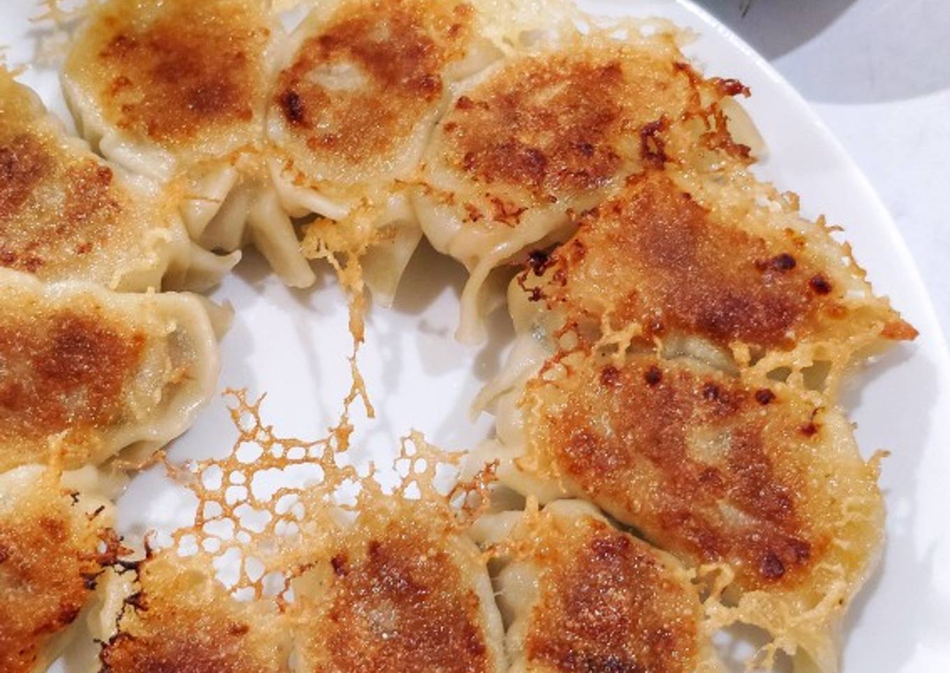 Homemade gyoza (japanese dumpling)