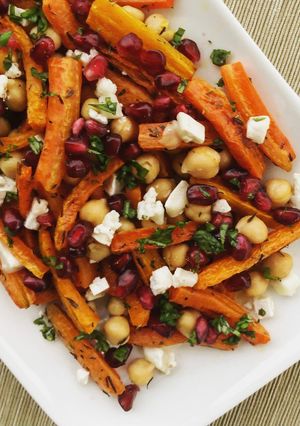 A picture of Roasted Carrot Salad with Goat Cheese.