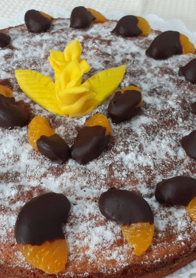 Una foto de Tarta de almendra y mandarina