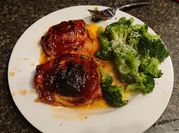 A picture of bbq chicken thighs