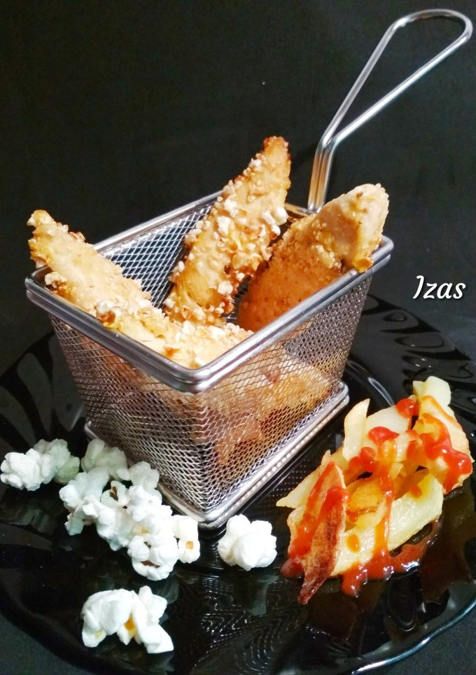 Una foto de Pechugas rebozadas con palomitas