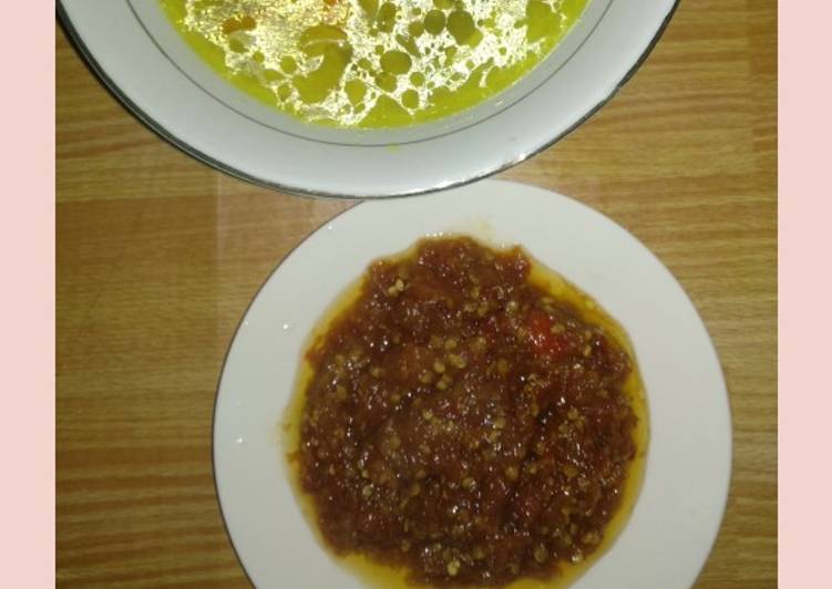 Sop ayam + sambal tomat