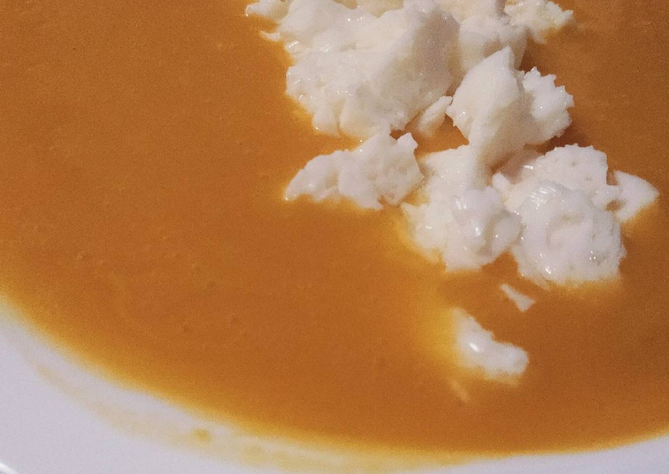 Puré de calabaza con huevo