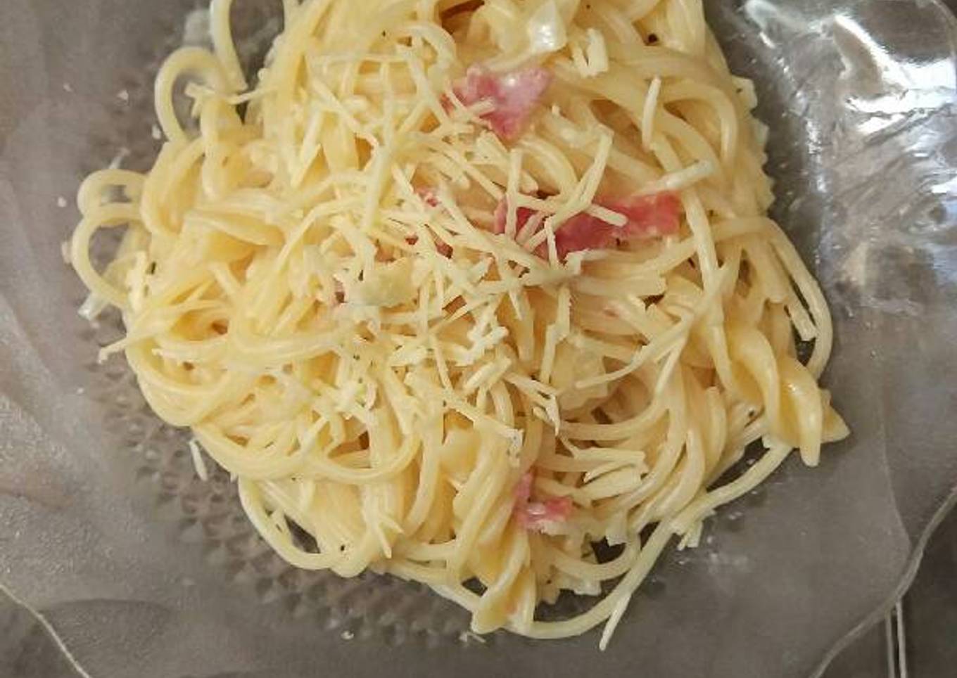 Spageti carbonara simple untuk anak 12th +