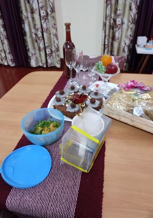 A picture of Beetroot red ragi wheat cake & beetroot wine.