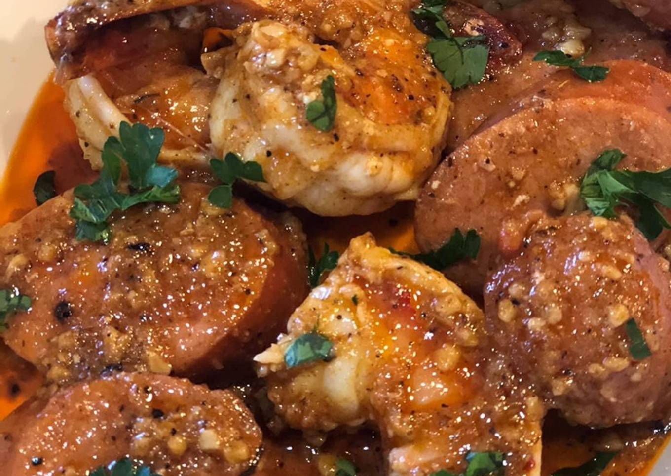Cajun prawns and sausage
