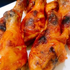 Hot and spicy bbq chicken drumsticks A picture of Hot and spicy bbq chicken drumsticks.