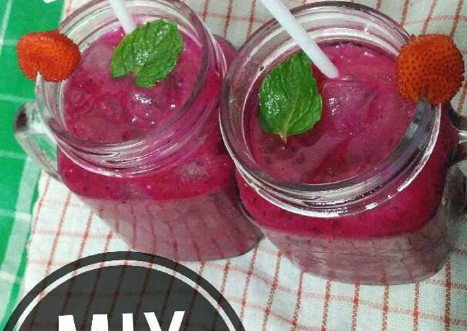 Resep Mix Juice Jus Tiga Buah Naga Mangga Kelapa Mint Oleh Laras Cookpad