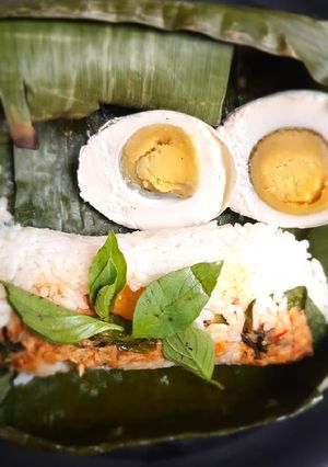 Foto resep Nasi Bakar Ayam Suwir Daun Kemangi