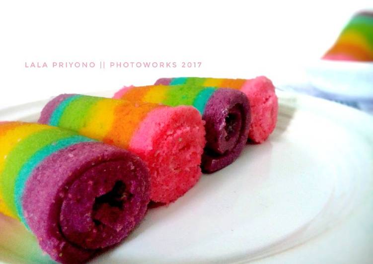Resep Mini Rainbow Roll Cake yang Bikin Ngiler