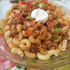 Mutton mince mecroni A picture of Mutton mince mecroni.
