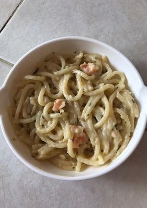 Foto resep Kreasi MPASI : Spaghetti Udang Carbonara Simpel Cepat