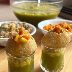 A picture of Double Mango 🥭 Pani Puri (Summer street food with a fruity twist).