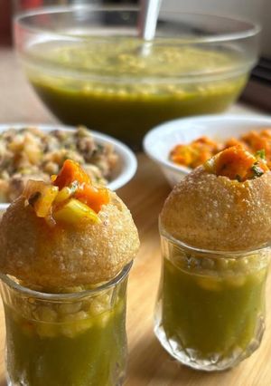 A picture of Double Mango 🥭 Pani Puri (Summer street food with a fruity twist).