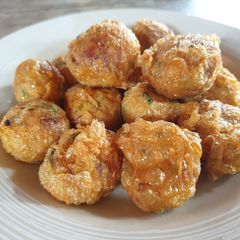 A picture of Perkedel (potato chicken meat ball).