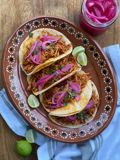 Una foto de Cochinita pibil en olla express